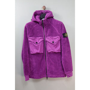 Stone Island Purple Teddy Fleece Zipped Hoodie