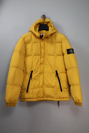 Stone Island Yellow 1/4 Zip Crinkle Reps Down Jacket