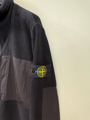 Stone Island Black Cotton Pile with Nylon Jacket