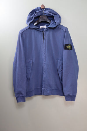 Stone Island Blue Zipped Hoodie