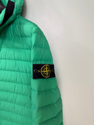 Stone Island Green 0-Cotton/R-Nylon Tela Down Jacket