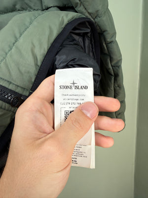 Stone Island Green O Cotton R Nylon Tela Down Jacket