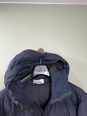 Stone Island Navy Crinkle Reps Down Jacket
