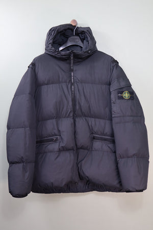 Stone Island Black Crinkle Reps Down Jacket