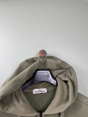 Stone Island Khaki Zipped Hoodie