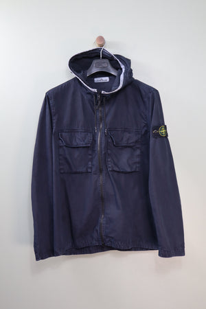 Stone Island Navy Hooded Overshirt