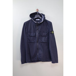 Stone Island Navy Hooded Overshirt