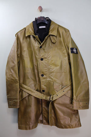 Stone Island Yellow Waxed Ice Parka Jacket