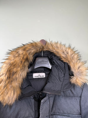 Stone Island Grey Lino Resinato Down Jacket