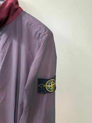 Stone Island Burgundy Mussola Gommata Velour Jacket