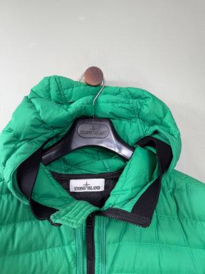 Stone Island Green 0-Cotton/R-Nylon Tela Down Jacket