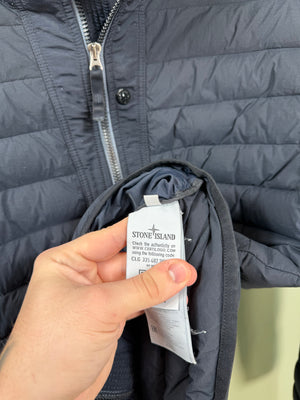 Stone Island Navy Loom Woven Down Chambers Stretch Nylon TC Jacket