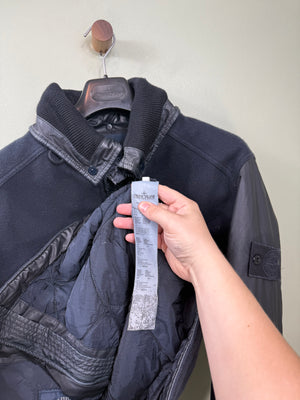Stone Island Navy Ghost Panno Tinto Mussola Gommata Jacket