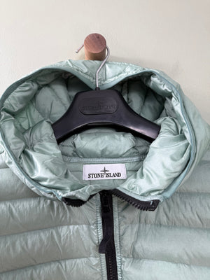 Stone Island Green Nylon Loom Woven Down Jacket