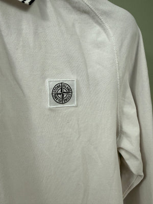 Stone Island White Longsleeve Polo Shirt
