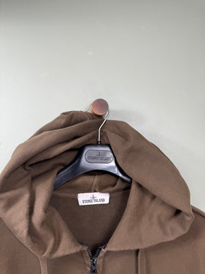 Stone Island Brown Zipped Hoodie