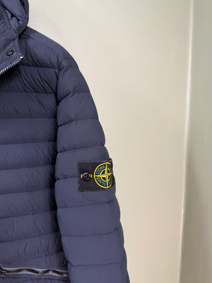 Stone Island Navy Loom Woven Down Jacket