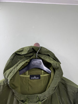 Stone Island Green Striped Nylon Metal Shadow Project Smock