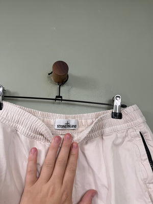 Stone Island White RE Cargo Shorts