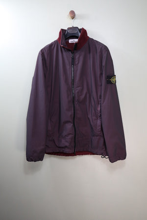 Stone Island Dark Red Mussola Gommata Velour Jacket