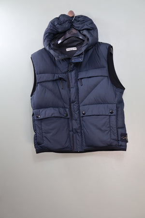 Stone Island Navy Opaque Nylon Tela Down Gilet