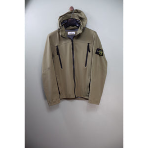 Stone Island Khaki Soft Shell Check Grid Jacket