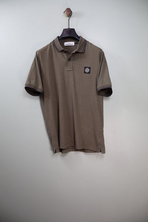 Stone Island Khaki Regular Fit Polo