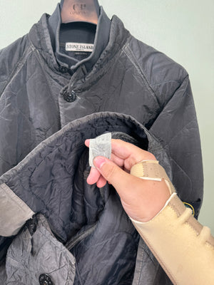 Stone Island Grey Quilted Nylon Jacket