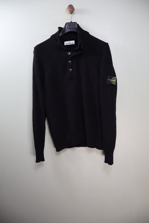 Stone Island Black 1/4 Zip Knit Jumper