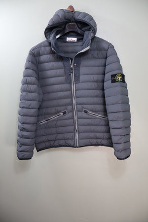 Stone Island Grey Loom Woven Down Jacket