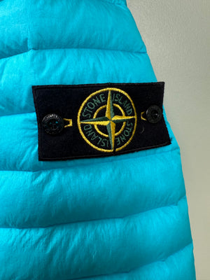Stone Island Aqua Blue Loom Woven Down Jacket