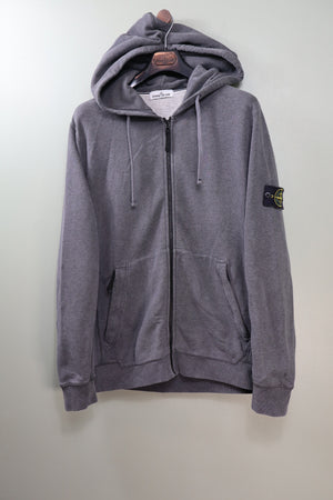 Stone Island Charcoal Grey Zipped Hoodie