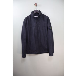 Stone Island Navy Wool Shell Jacket