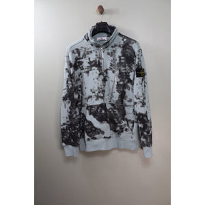 Stone Island Blue Earth Camo 1/4 Zip Jumper
