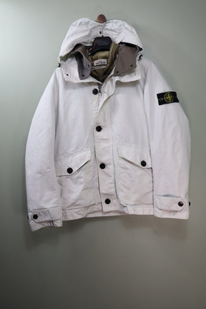 Stone Island White David TC Dutch Rope Down Jacket