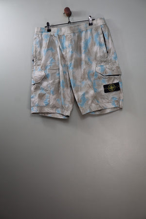 Stone Island Beige RE Camo Devoire Cargo Shorts