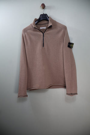 Stone Island Khaki 1/4 Zip Knit Jumper