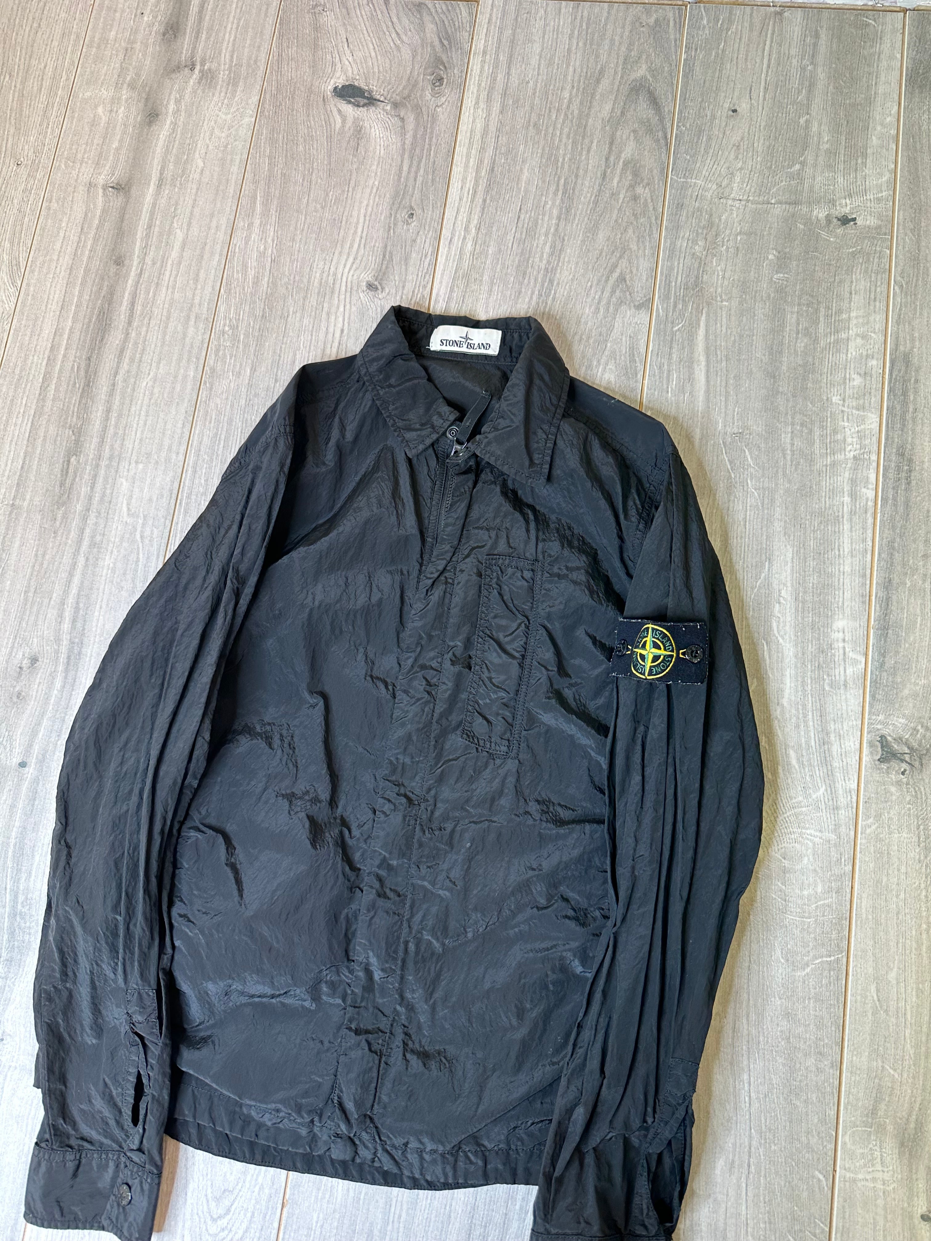 Stone island black store nylon metal overshirt