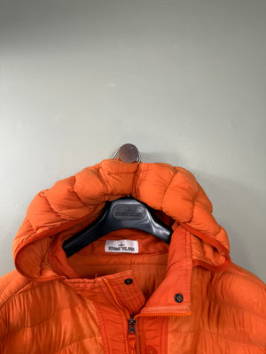 Stone Island Orange Loom Woven Down Jacket