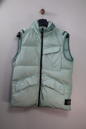 Stone Island Green Crinkle Reps Gilet