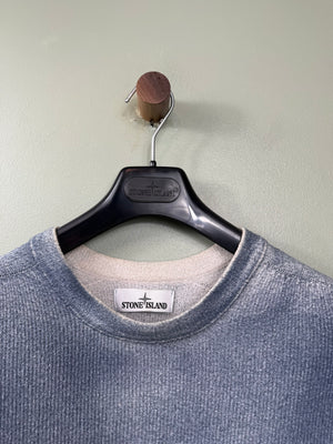 Stone Island Blue Hand Spayed Knit Jumper