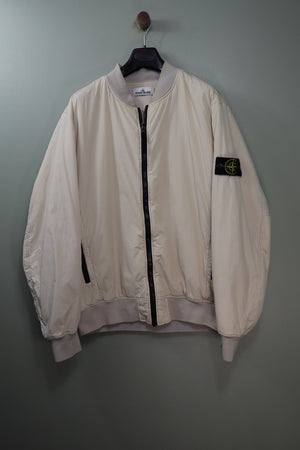 Stone Island Beige Crinkle Reps Bomber Jacket