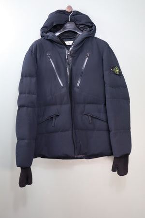 Stone Island Black Water Repellent Wool Balaclava Down Jacket