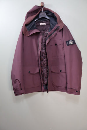 Stone Island Burgundy Tank Shield Jacket