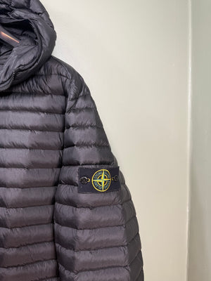 Stone Island Black Loom Woven Down Jacket