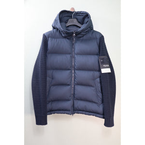 Stone Island Navy Twill Wool-TC Ghost Knit Down Jacket