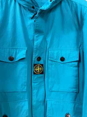 Stone Island Aqua Blue Cotton Cordura Jacket