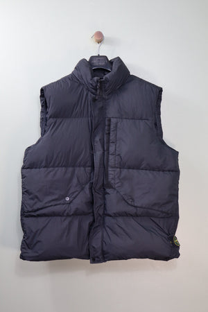 Stone Island Black Crinkle Reps Down Gilet