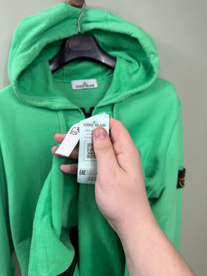 Stone Island Green Zipped Hoodie