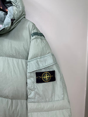 Stone Island Green Crinkle Reps Down Jacket